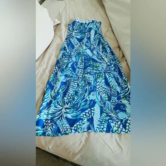 Lilly Pulitzer Jane Shift Dress Blue White - Picture 4 of 6